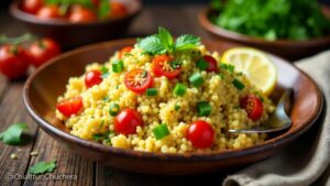 Kısır: Bulgursalat mit Frühlingszwiebeln und Tomaten