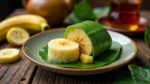 Kue Nagasari – Steamed rice cake with banana filling