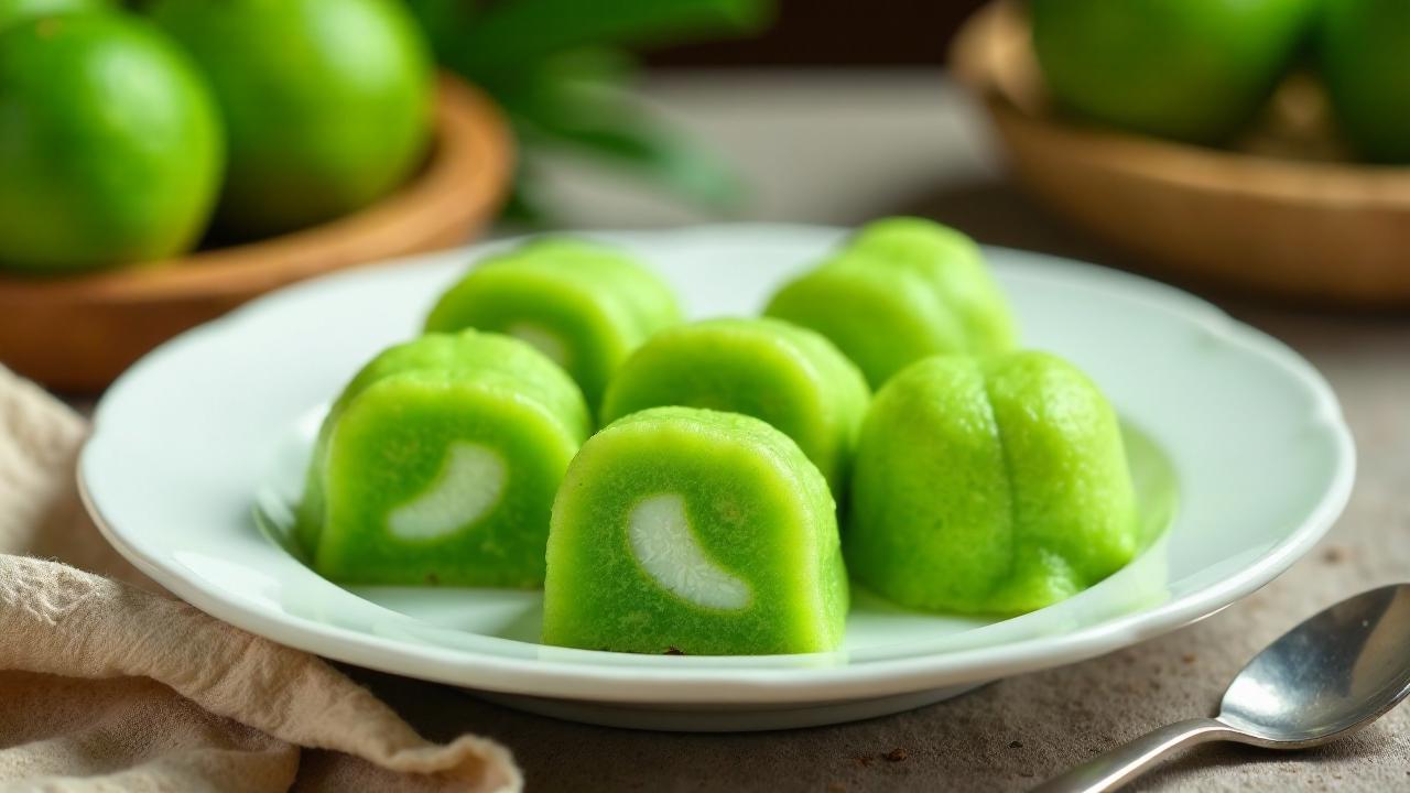 Kuih Dadar - Pandan-Kokosnusspfannkuchen