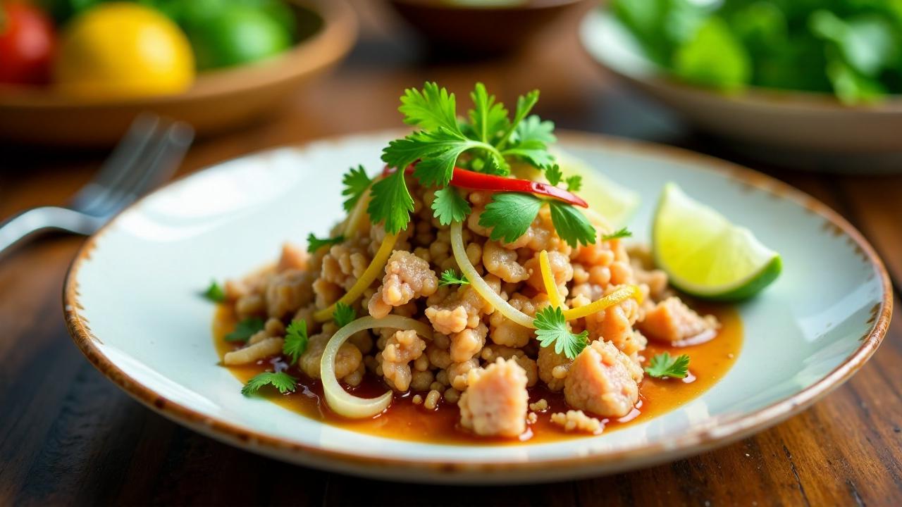 Laab Moo (Würziger Schweinefleisch-Salat)