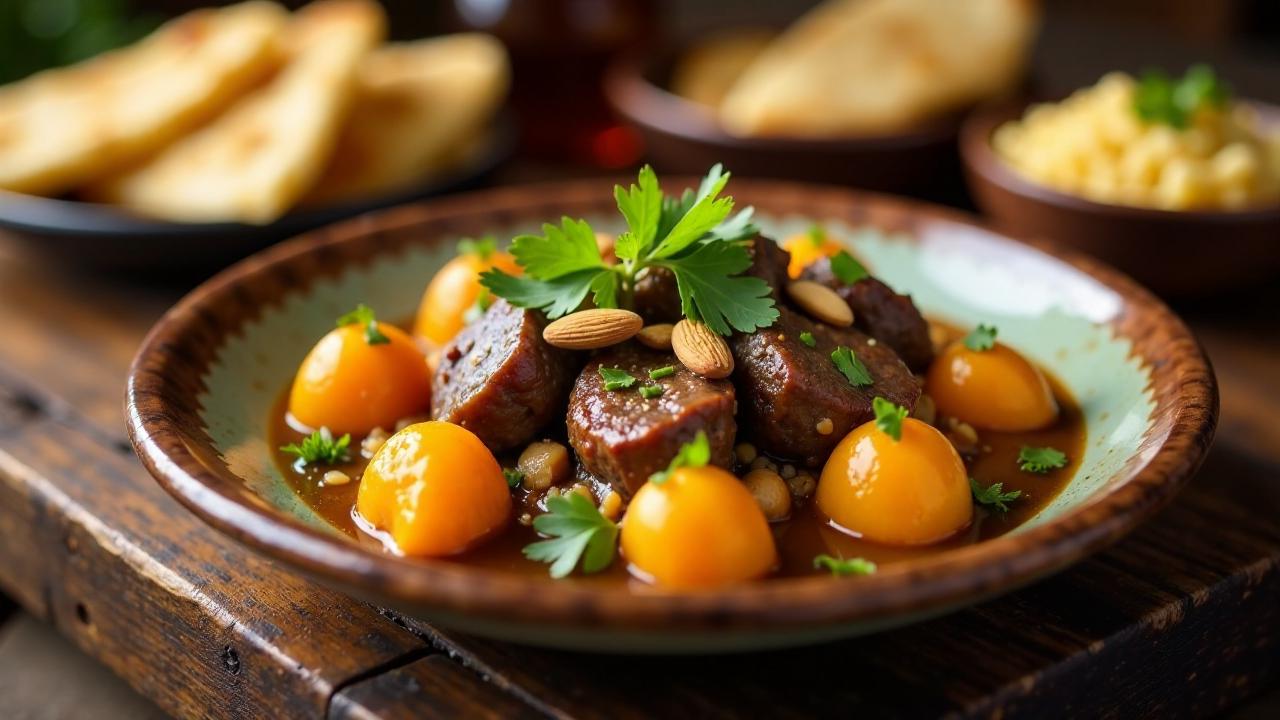 Lamm-Tajine mit Aprikosen