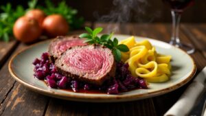 Langsam gegarter Sauerbraten