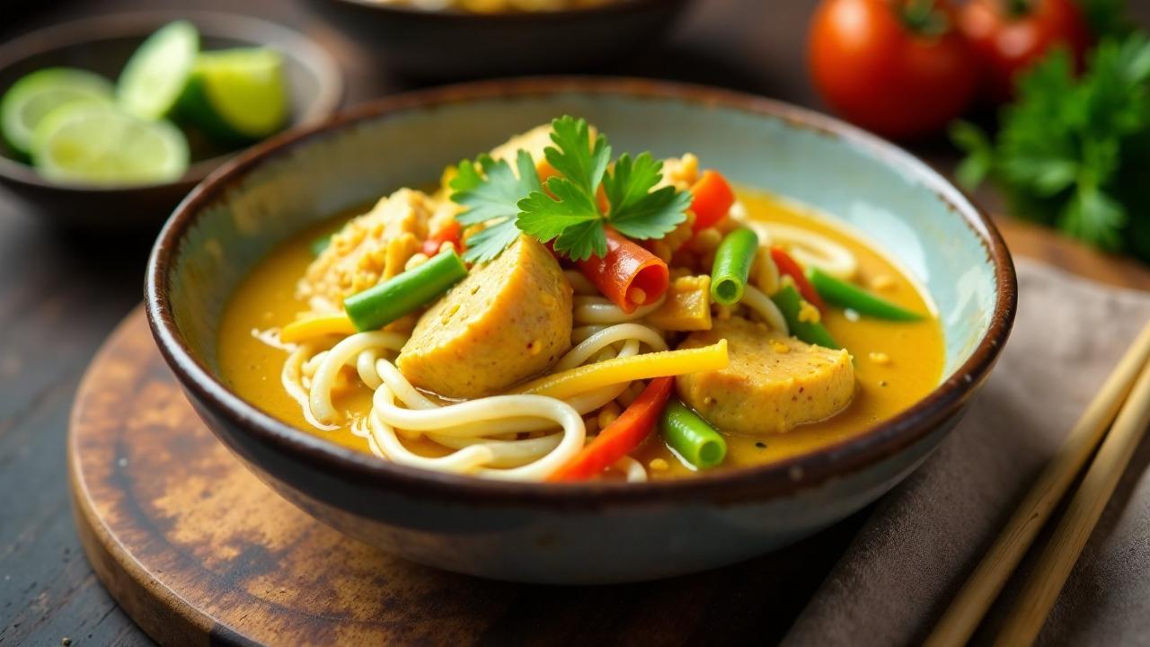 Laotische Hühnercurry-Nudeln