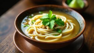 Laotische Reisnudelsuppe (Khao Piak Sen)