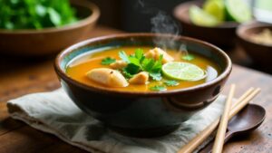 Laotische Zitronengras-Hühnersuppe