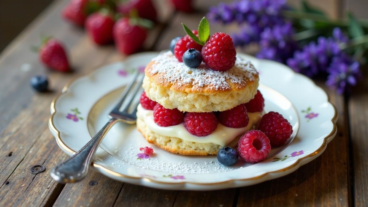 Lavendel-Beeren-Biskuit