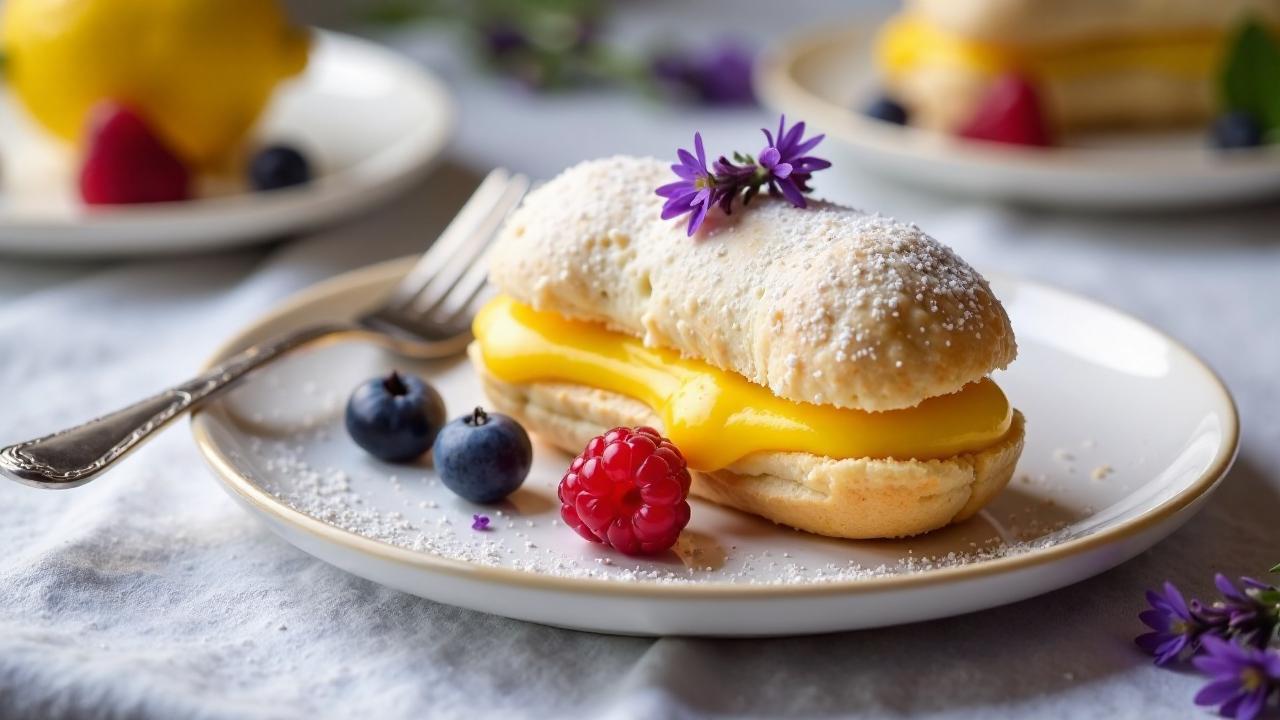 Lavendel-Eclairs mit Zitronenquark