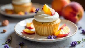 Lavendel-Pfirsich-Cupcakes