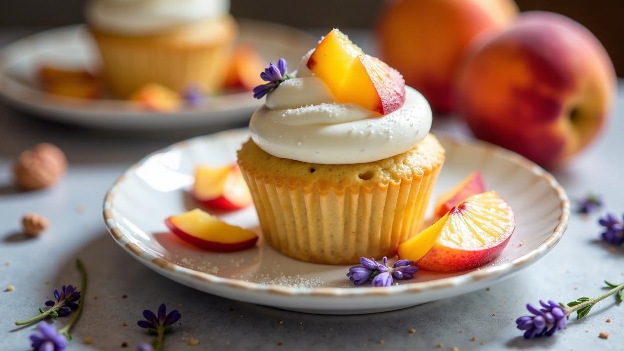 Lavendel-Pfirsich-Cupcakes