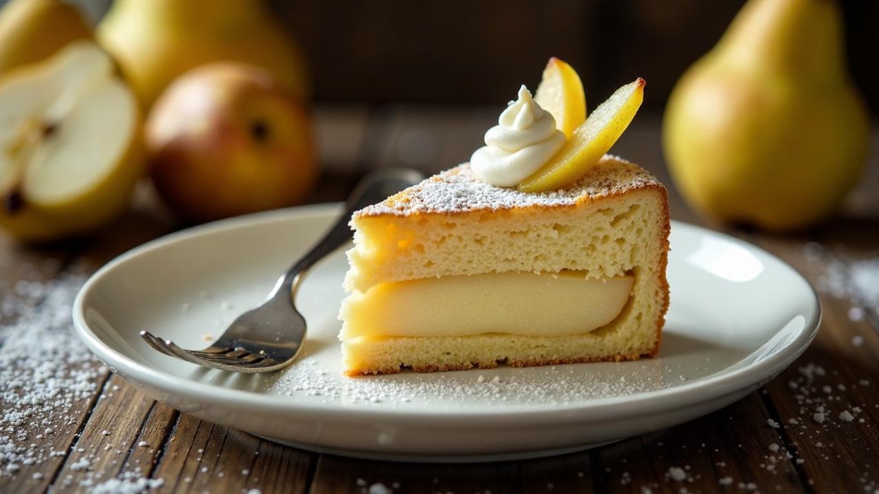 Lübecker Marzipantorte mit Birnen