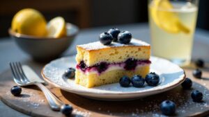 Lübecker Marzipantorte mit Blaubeeren