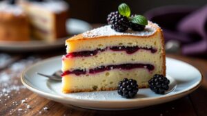 Lübecker Marzipantorte mit Brombeeren