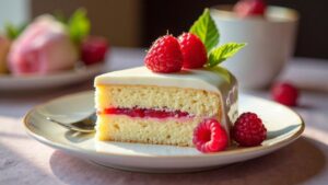 Lübecker Marzipantorte mit Himbeeren