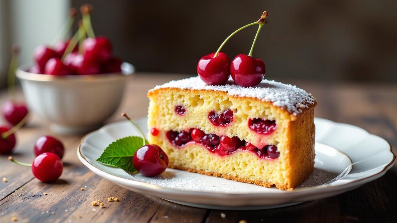 Lübecker Marzipantorte mit Kirschen