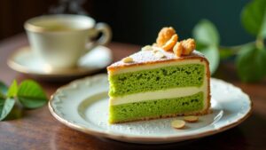 Lübecker Marzipantorte mit Matcha