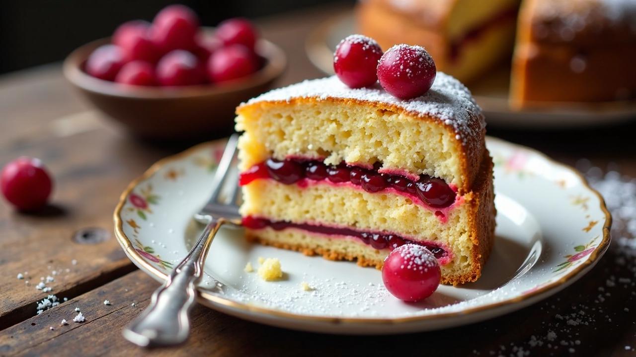 Lübecker Marzipantorte mit Preiselbeeren