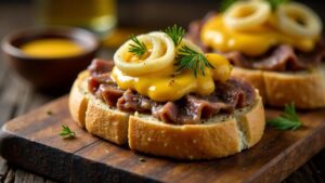 Leberkäse-Brot mit Biersenf