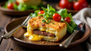 Leberkäse-Cordon Bleu mit Schinken und Käse