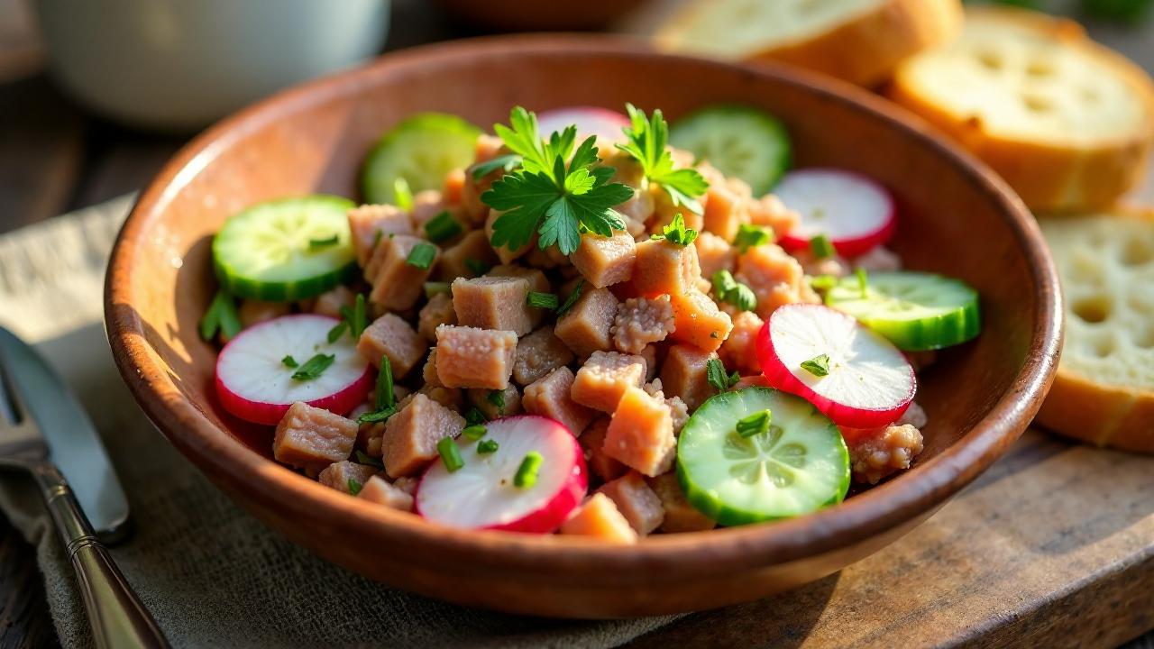 Leberkäse-Salat mit Radieschen