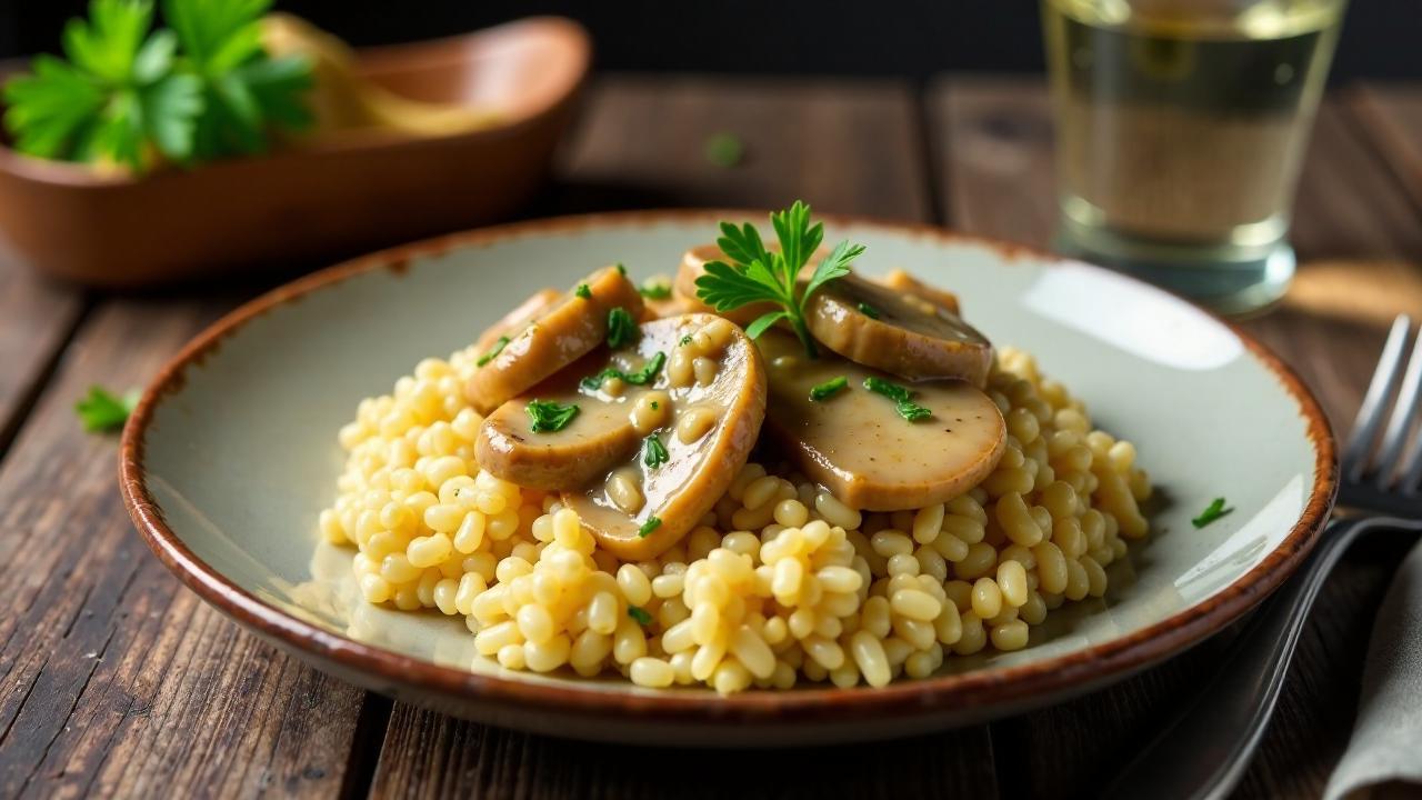 Leberkäse-Stroganoff auf Reis