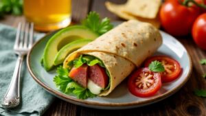 Leberkäse-Wrap mit Avocado