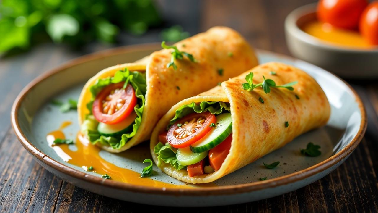 Leberkäse-Wraps mit frischem Salat