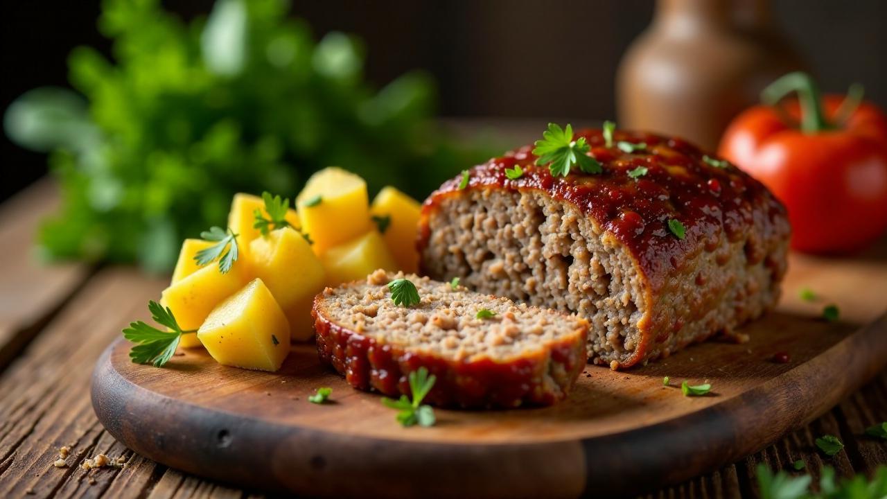 Leberkäse mit Senfkartoffeln