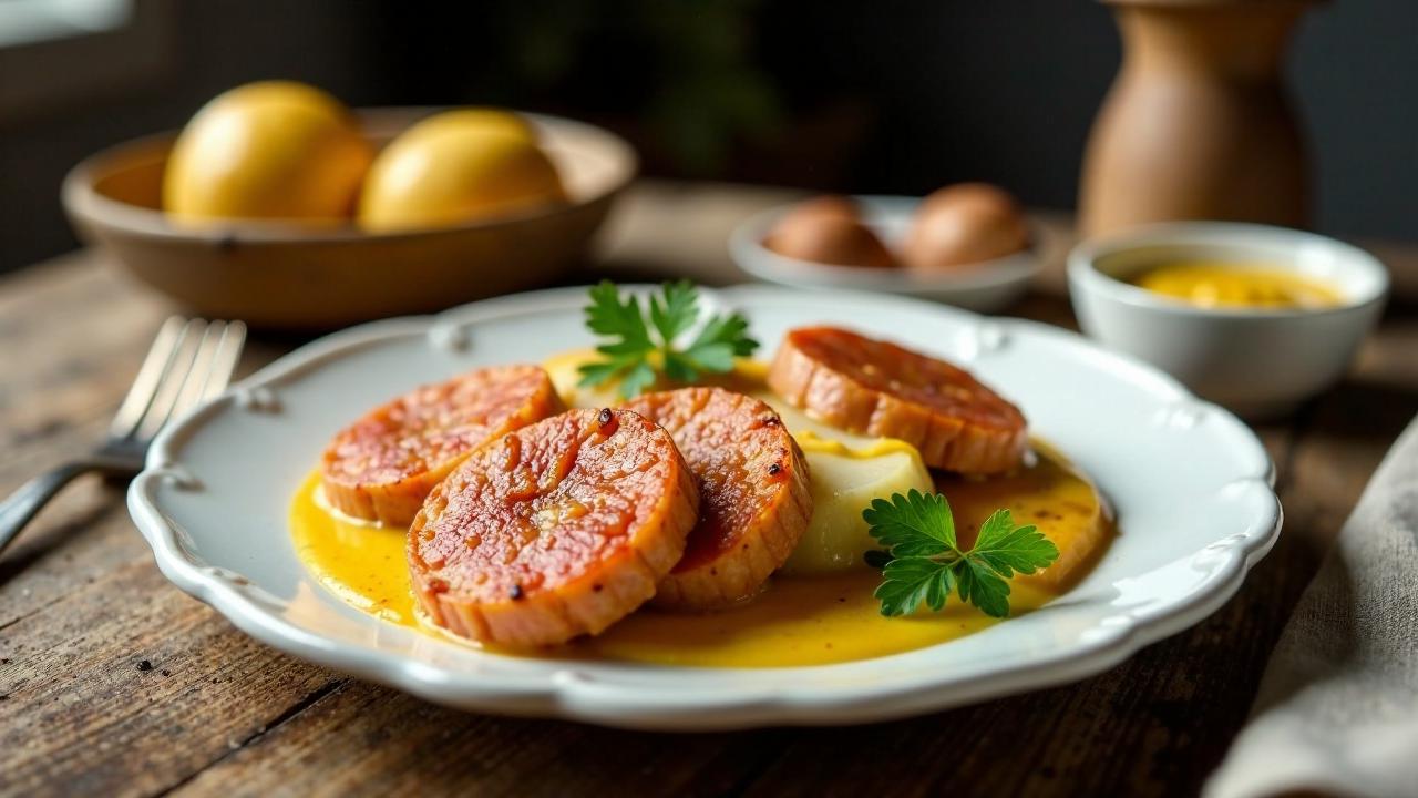 Leberkäse mit gebackenem Kohlrabi