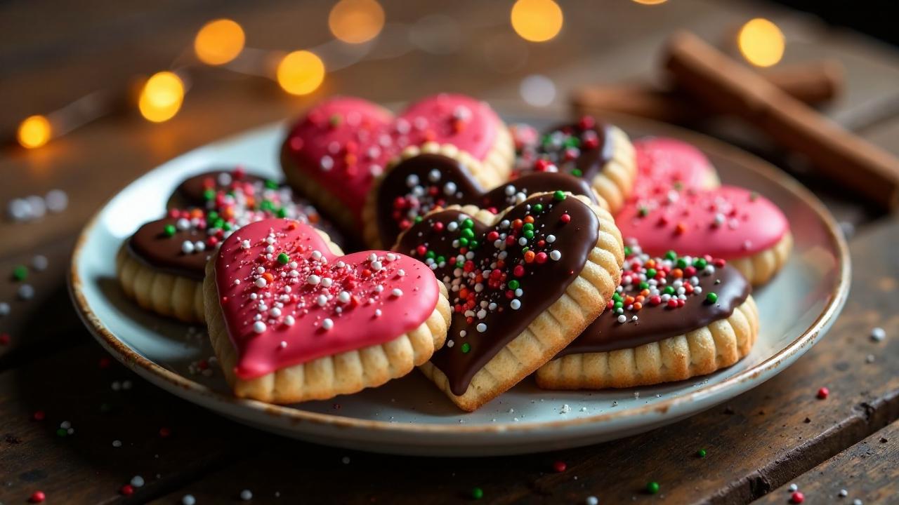 Lebkuchen-Schokoherzen