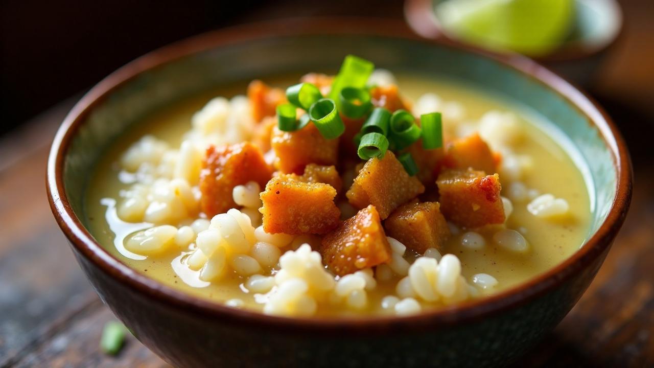 Lechon Arroz Caldo: Reisbrei mit Lechon