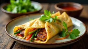 Lechon Bahn Xeo: Vietnamesische Crêpes mit Lechon