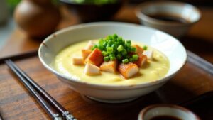 Lechon Chawanmushi: Japanischer gedämpfter Eierpudding mit Lechon