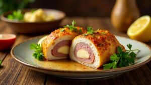 Lechon Cordon Bleu: Gefülltes und paniertes Spanferkel