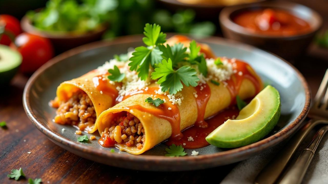 Lechon Enchiladas: Mexikanische Tortillas gefüllt mit Lechon