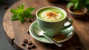 Lechon Matcha Latte: Grüner Tee Latte mit Lechongeschmack