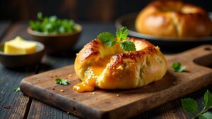 Leib Juustuga-Roggenbrot mit Käse und Zwiebeln