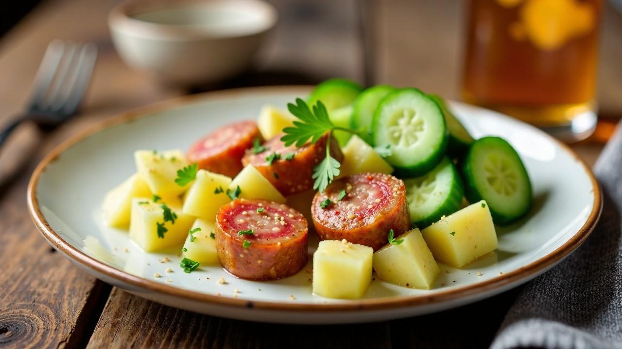 Leichter Sommer-Saumagen mit Gurkensalat