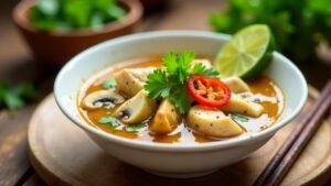 Lemongrass-Suppe mit Hähnchen (Tom Kha Gai)