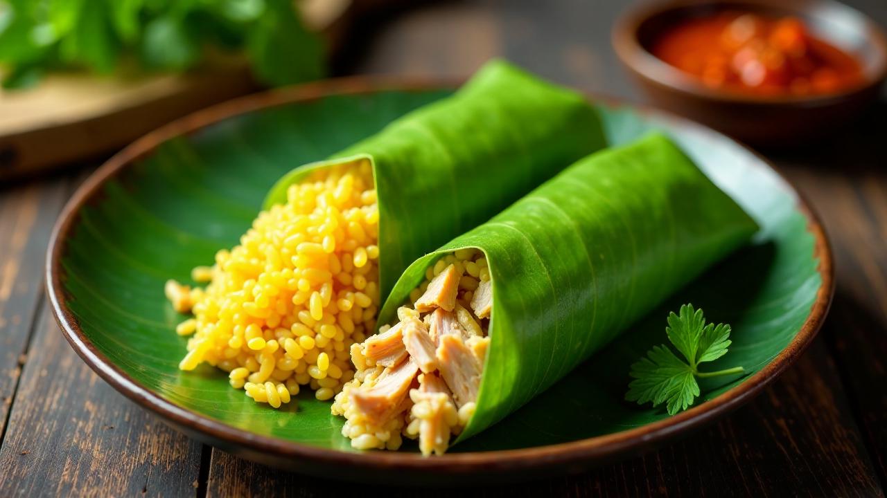 Lemper Ayam – Glutinous rice with shredded chicken