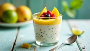 Limetten-Kokos Chia-Pudding