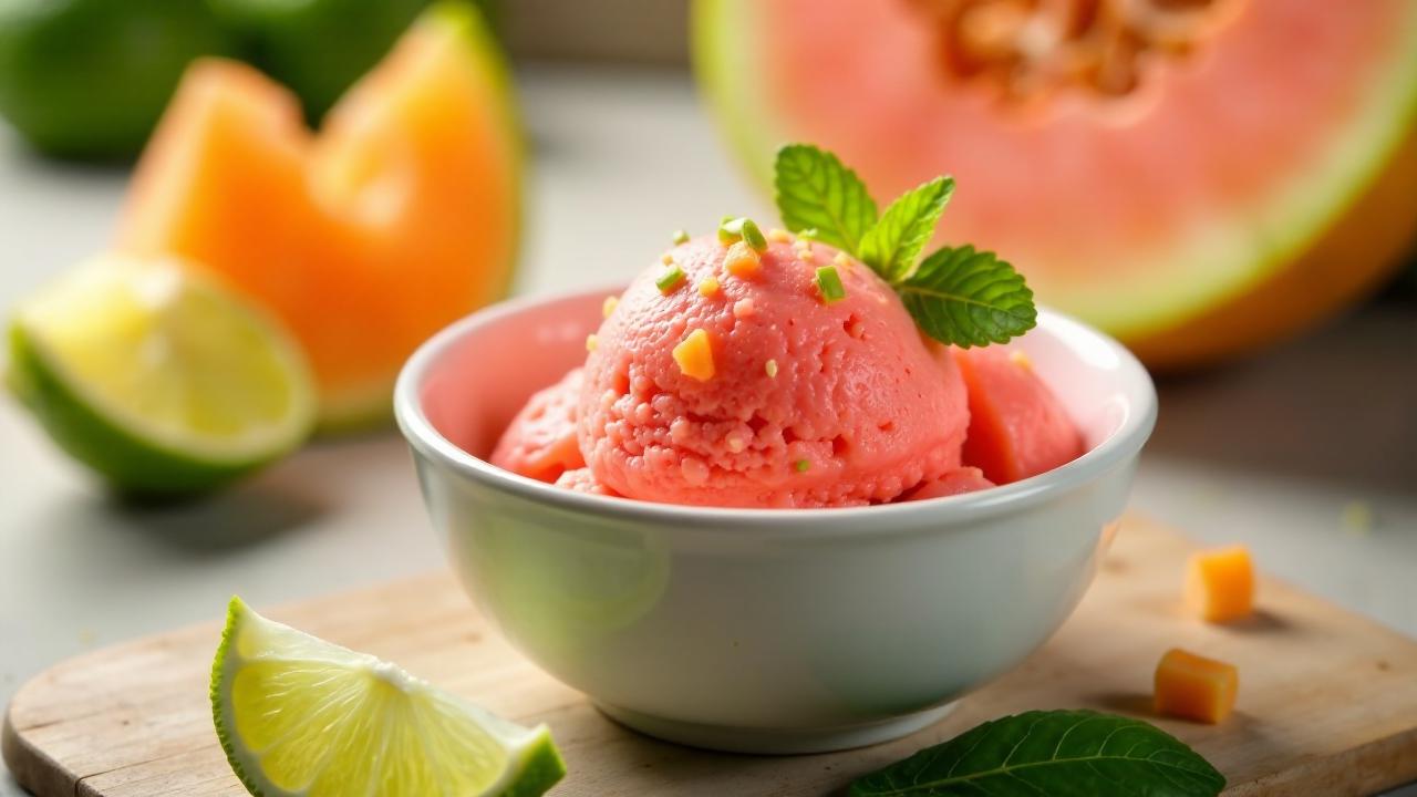 Limetten-Melonen-Sorbet