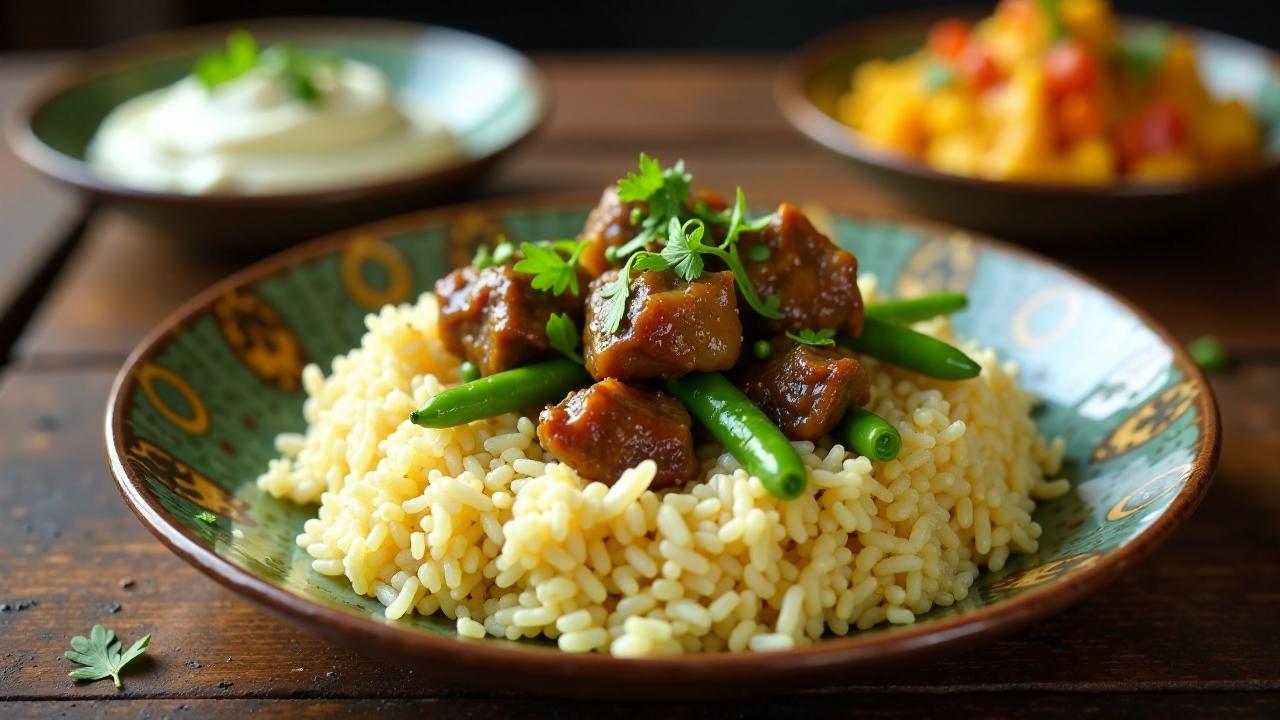 Loobia Polo - Reis mit grünen Bohnen und Fleisch