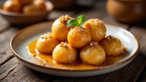 Loukoumades mit Honig und Walnüssen