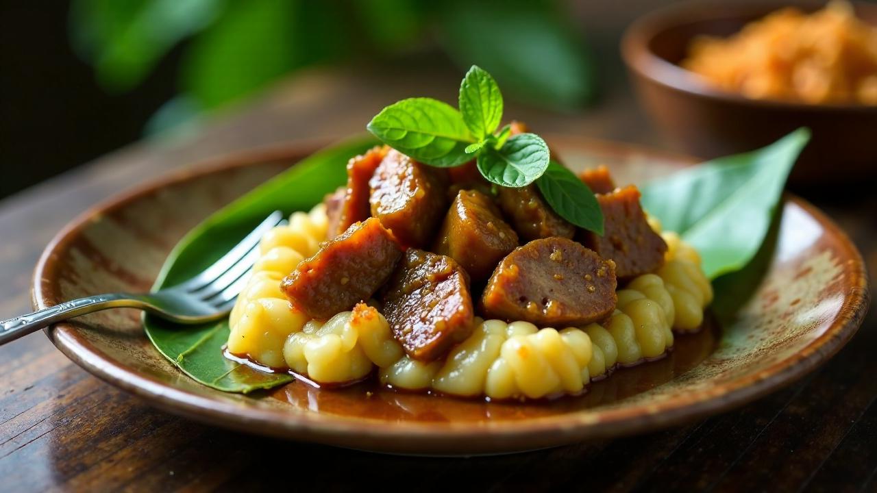 Lu Pulu (Rindfleisch und Taro in Kokosnussblättern)