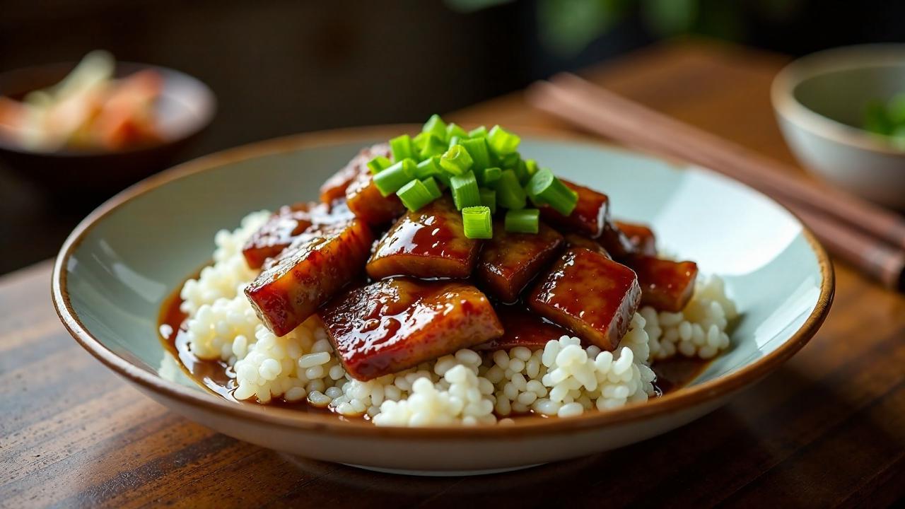 Lu Rou Fan (Taiwanesisches geschmortes Schweinefleisch auf Reis)