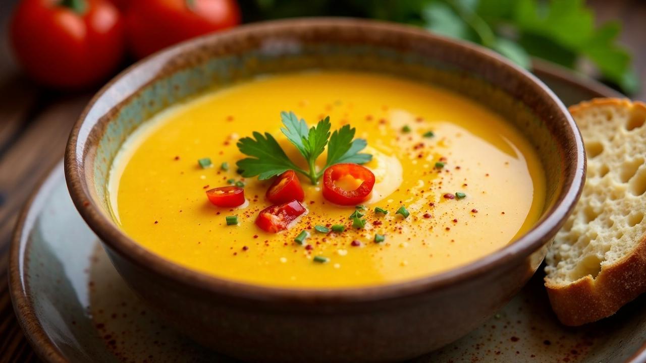 Maiscremesuppe mit Paprika