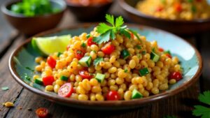 Makhana Chaat – Lotuskerne mit Gewürzen und Gemüse