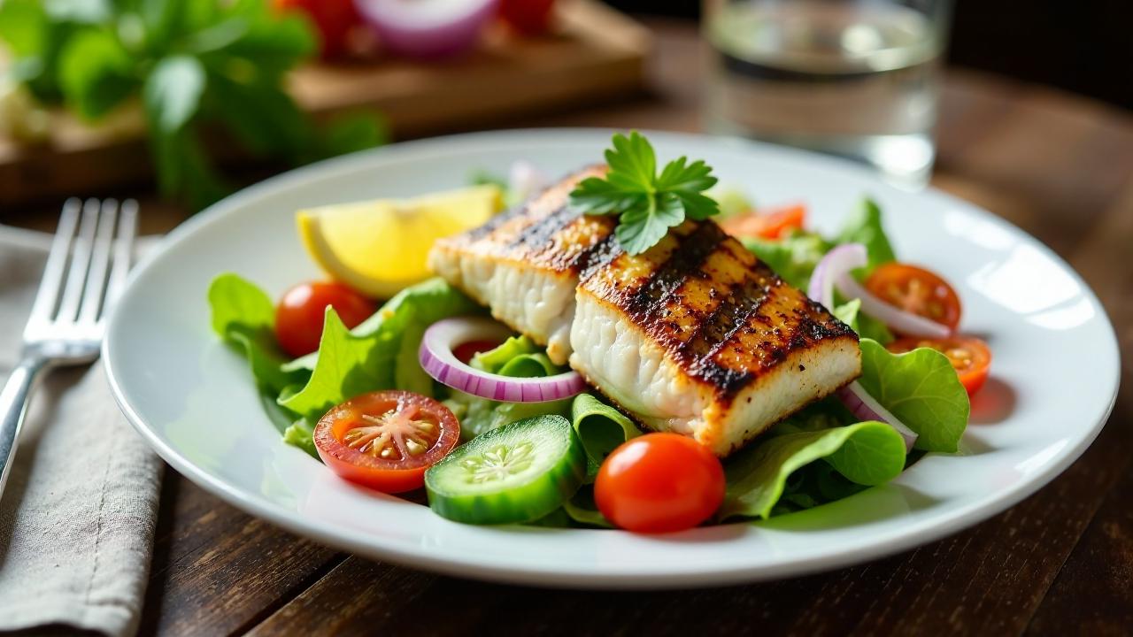 Makrelenfilet auf Salat