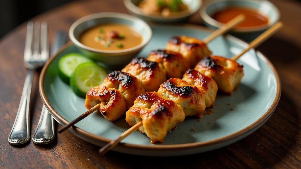 Malaysische Satay - Gegrillte Hähnchenspieße