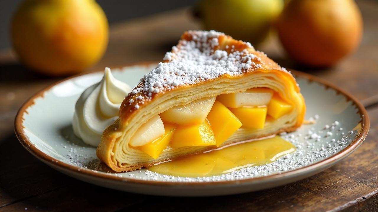 Mango-Birnen-Strudel